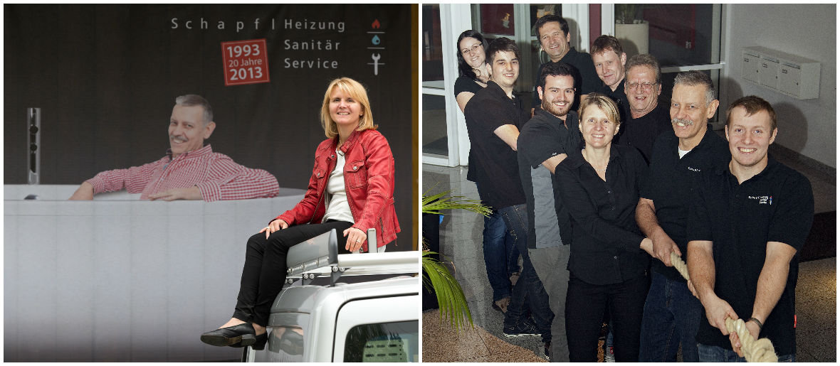 Schapfl Team im Ausstellungsbereich